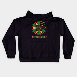 Juneteenth Sunflower breaking every chain since 1865 Kids Hoodie